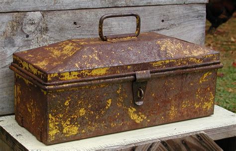 old rusty metal toolbox